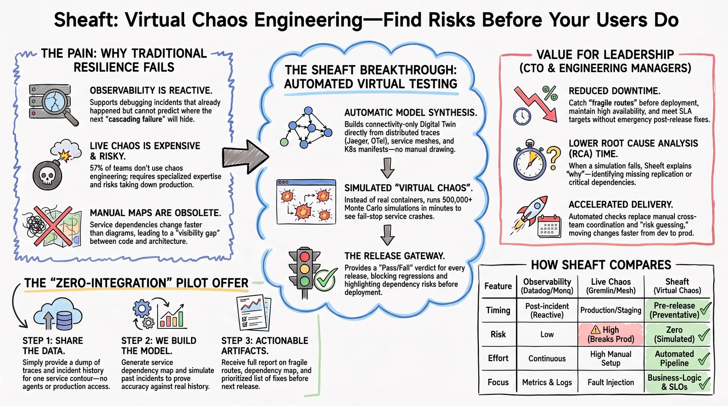 Sheaft: virtual chaos engineering, how it works, and the pilot offer.